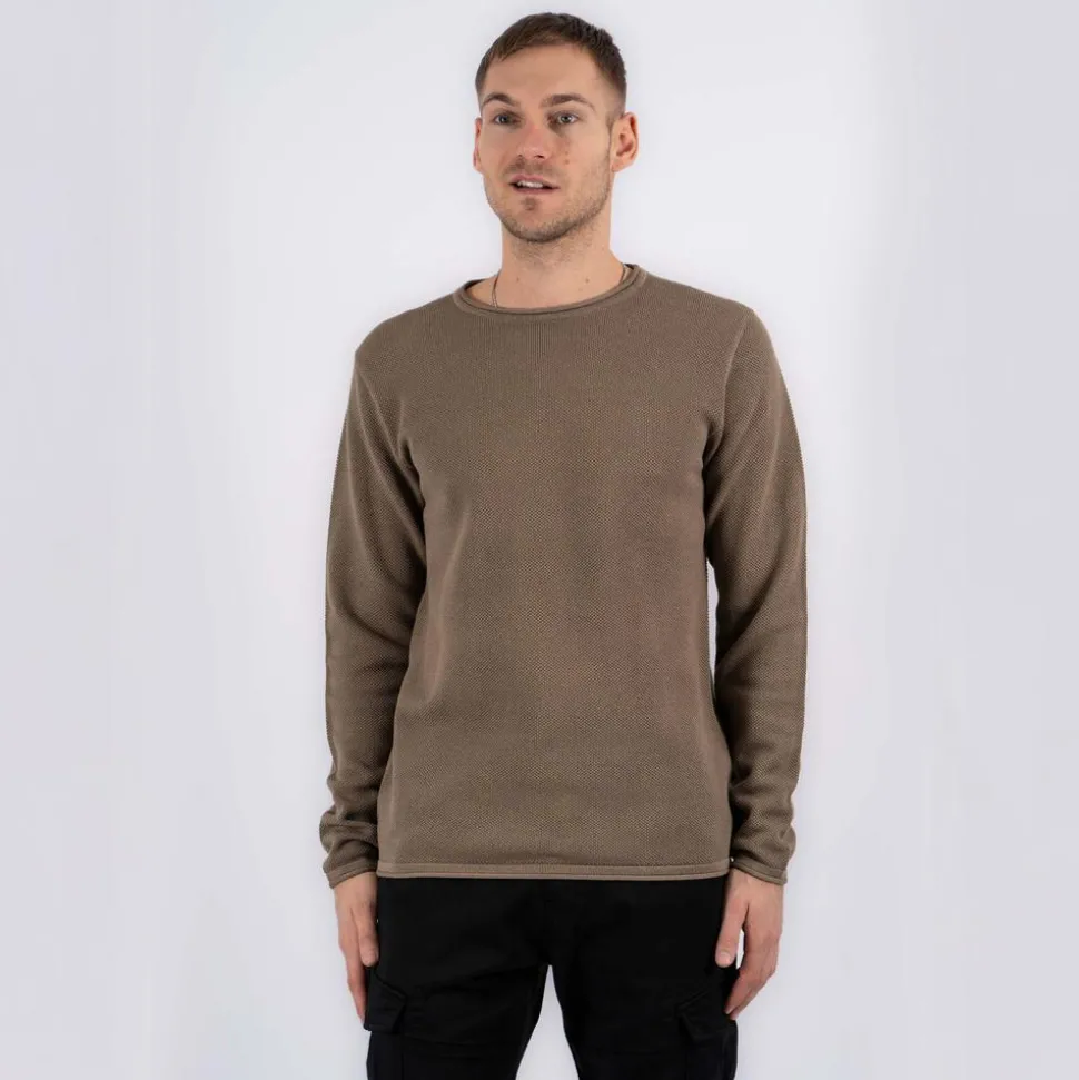 Marcus Langdon Herre Striktrøje - Tobbaco Brown Mix