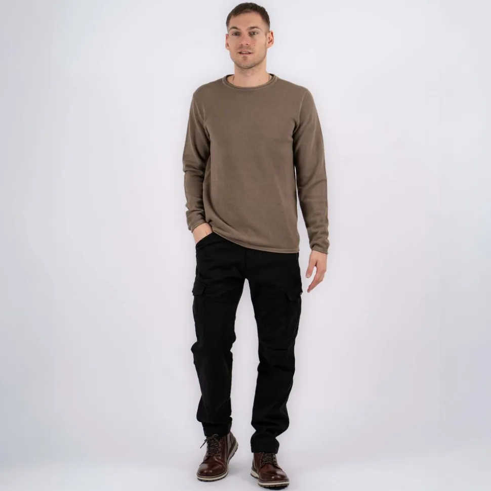 Marcus Langdon Herre Striktrøje - Tobbaco Brown Mix
