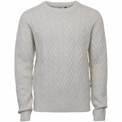 Marcus Richie Herre Striktrøje i uldmix - Off White