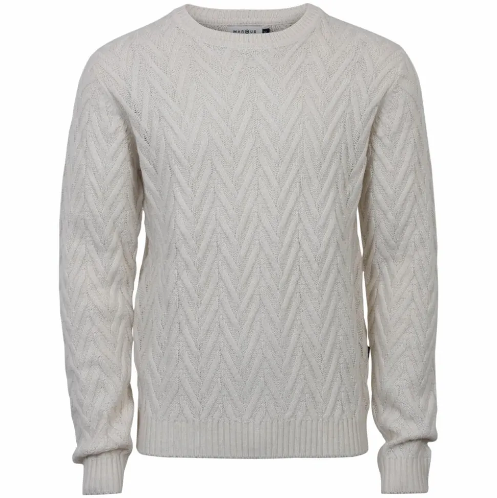 Marcus Richie Herre Striktrøje i uldmix - Off White