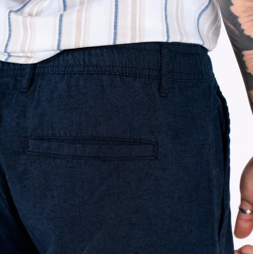 Marcus Wilson Herre Shorts i hørmix - Dark Sapphire