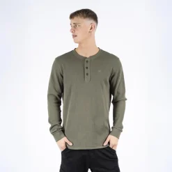 Marcus Ziggy Herre Langærmet t-shirt - Army green