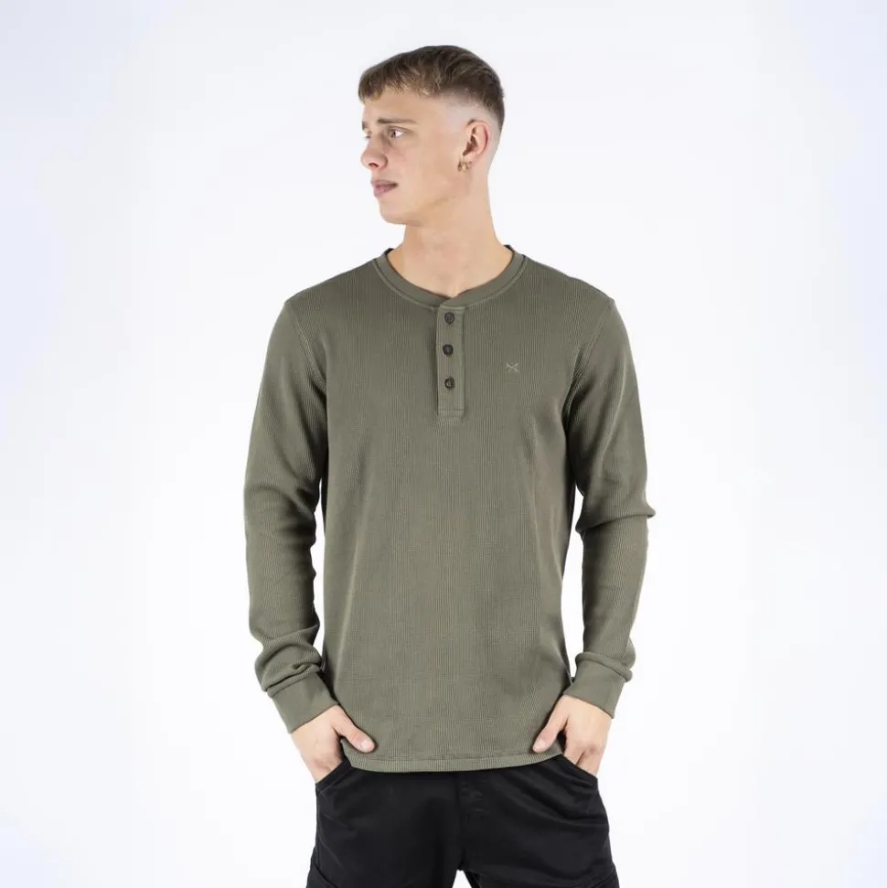 Marcus Ziggy Herre Langærmet t-shirt - Army green