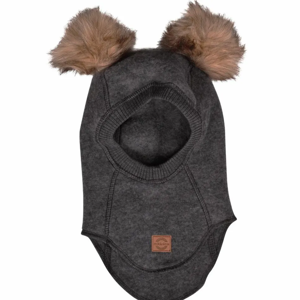 Mikk-line Baby Elefanthue i merinould - Anthracite Melange
