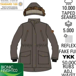 Mikk-line Pige Vinterjakke m. BIONIC-FINISH® ECO coating - French Roast
