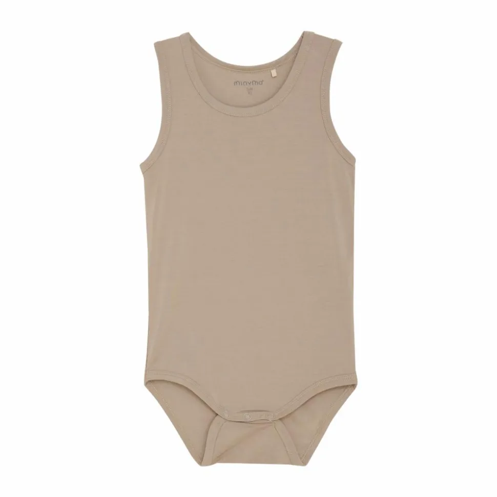 Minymo Baby Body i bambus - Simply Taupe