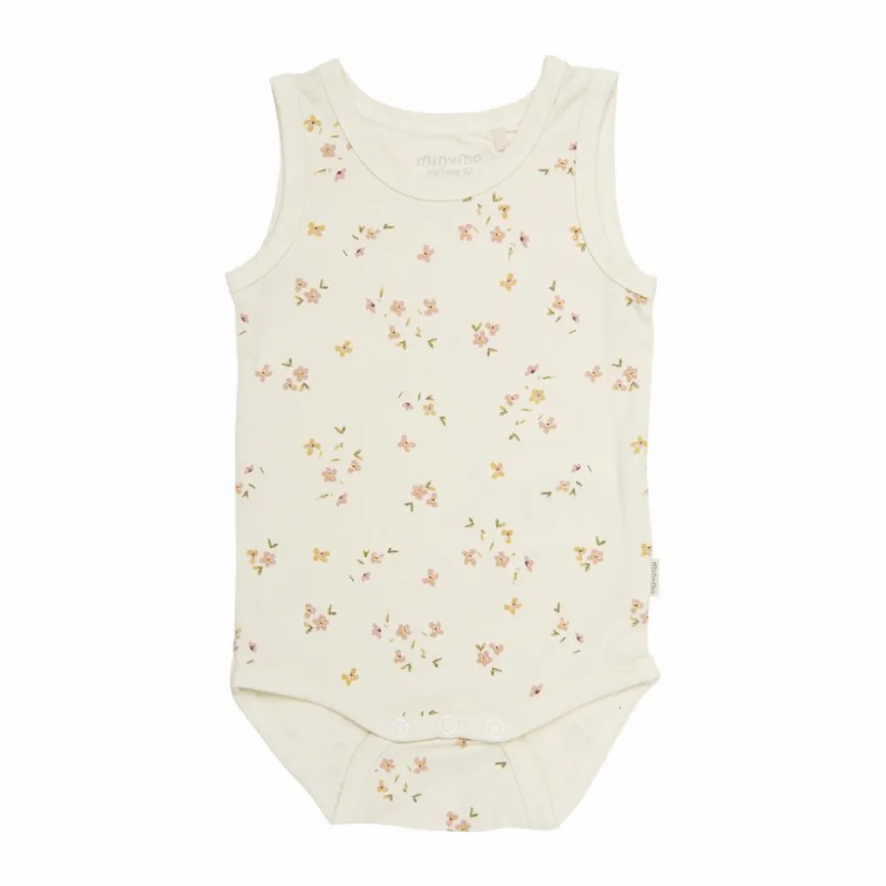 Minymo Baby Body i bambus - Veiled Rose Flower