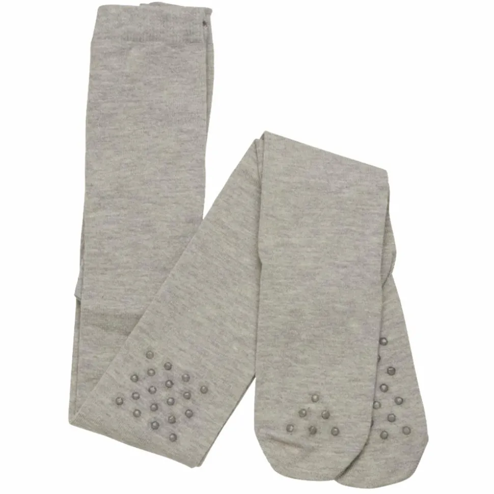 Minymo Baby Strømpebukser m. non-slip - Light Grey Melange