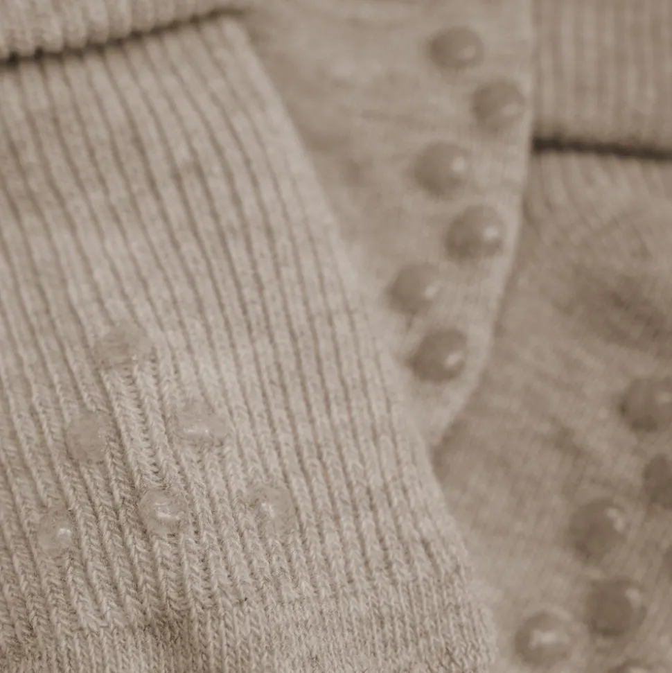 Minymo Baby Strømper - Silver Mink Melange