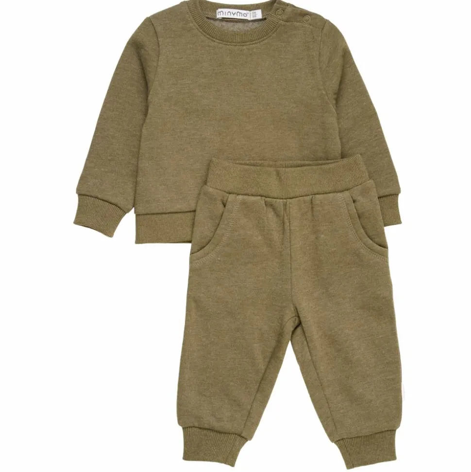 Minymo Baby Sweatsæt - Dark Olive