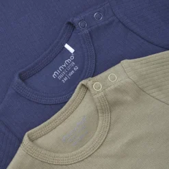Minymo Børne Langærmet t-shirt i økologisk bomuld - Dark Navy