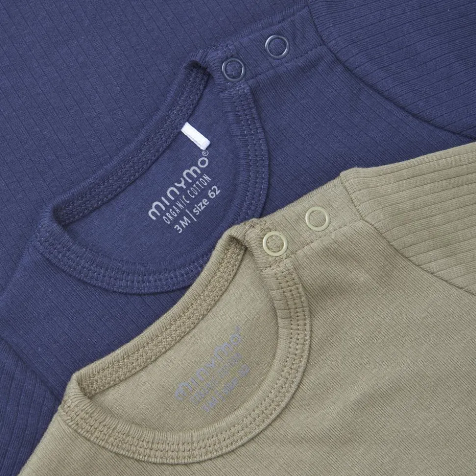 Minymo Børne Langærmet t-shirt i økologisk bomuld - Dark Navy