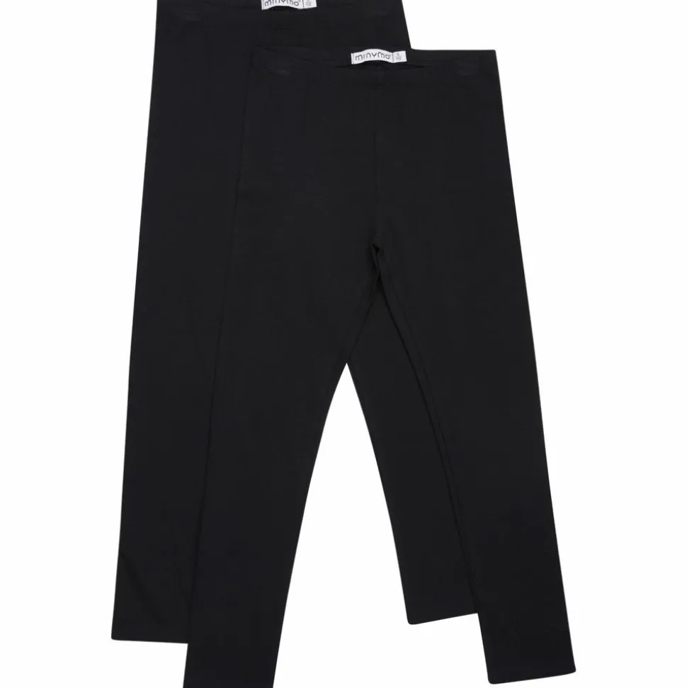 Minymo Børne Leggings - Anthacite Black