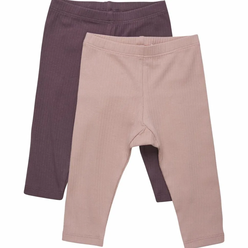 Minymo Børne Leggings i økologisk bomuld - Misty Rose