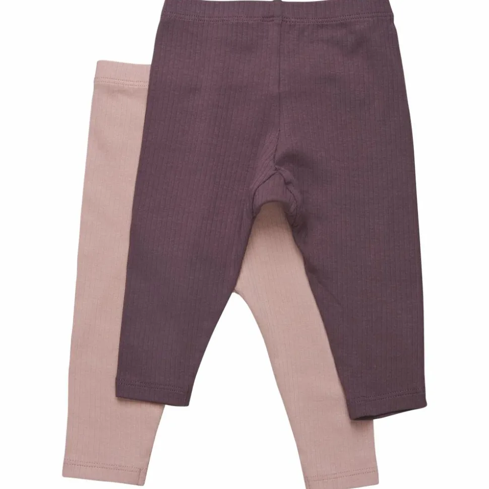Minymo Børne Leggings i økologisk bomuld - Misty Rose