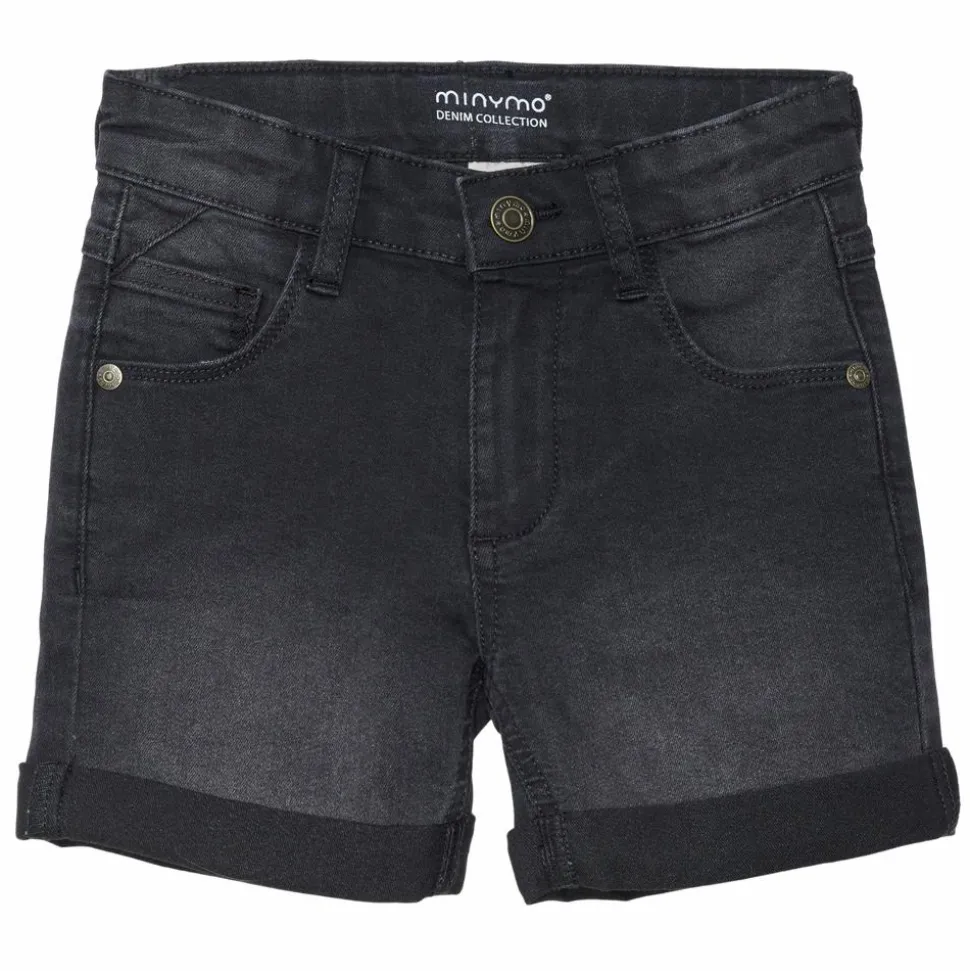 Minymo Børne Shorts i økologisk bomuld - Grey Black