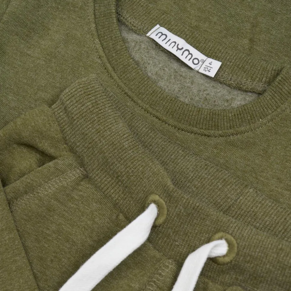 Minymo Børne Sweatsæt - Dark Olive