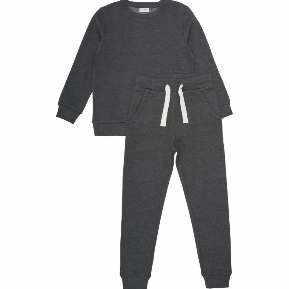 Minymo Børne Sweatsæt - Dark Grey Melange