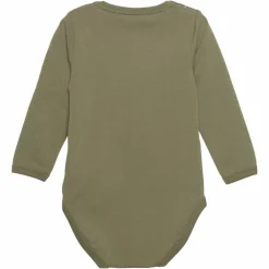 Minymo Mejetærsker Baby Body i økologisk bomuld - Deep Lichen Green