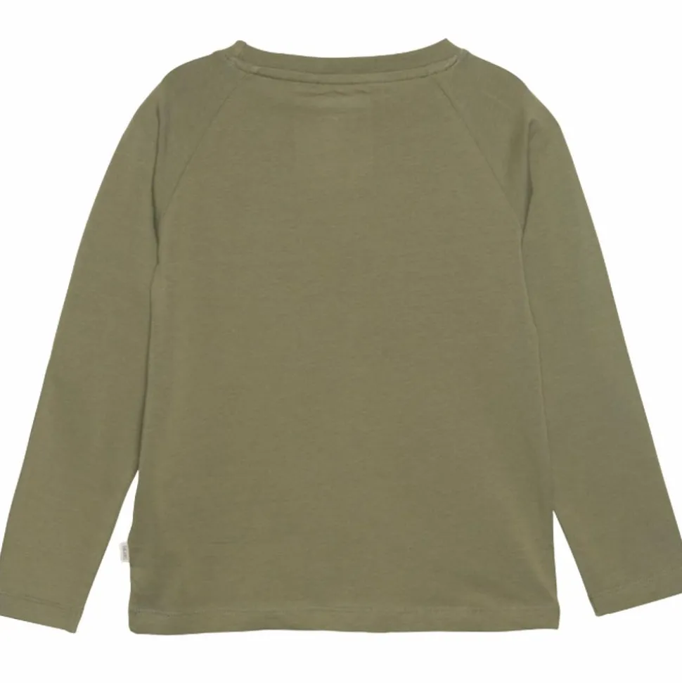 Minymo Mejetærsker Drenge Langærmet t-shirt i økologisk bomuld - Deep Lichen Green