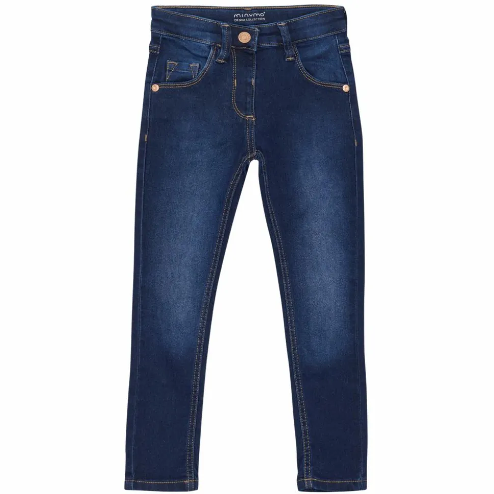 Minymo Pige Jeans i økologisk bomuld - Dark Blue Denim