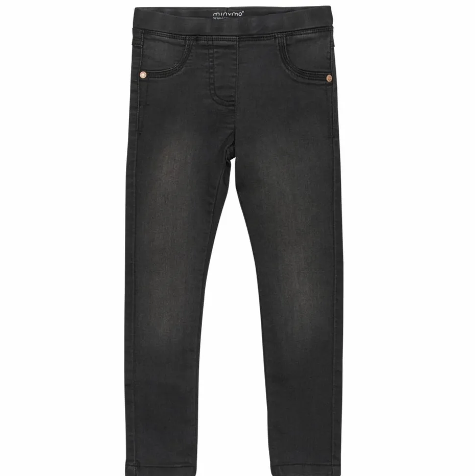 Minymo Pige Jeggings i økologisk bomuld - Grey Black