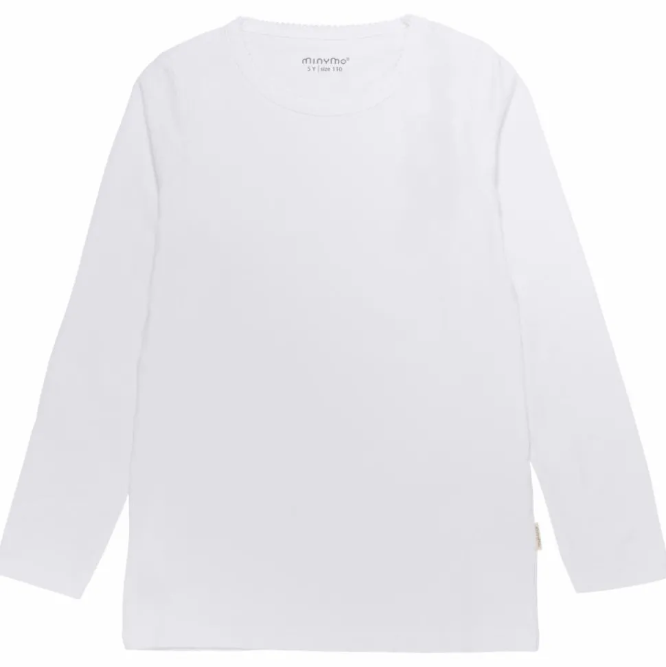 Minymo Pige Langærmet t-shirt - White