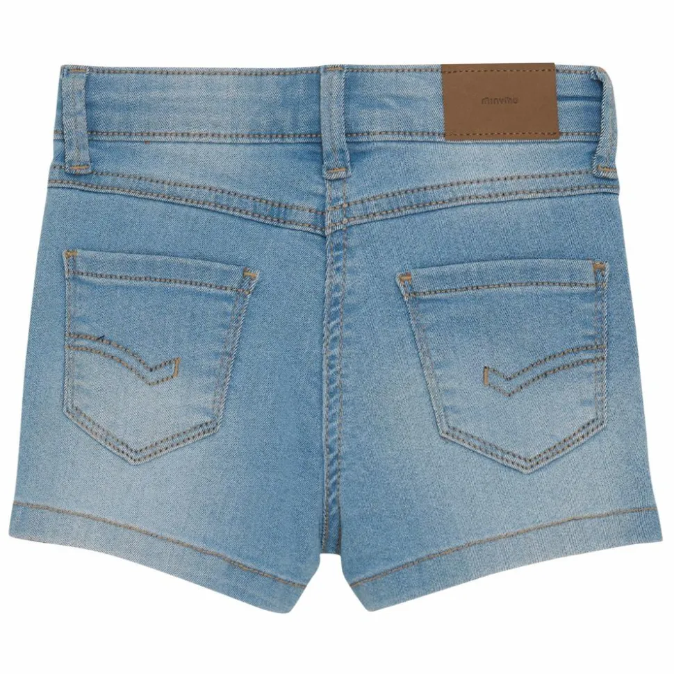 Minymo Pige Shorts i økologisk bomuld - Light dusty blue