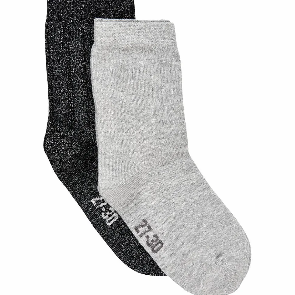 Minymo Pige Strømper m. glimmer - Light Grey Melange