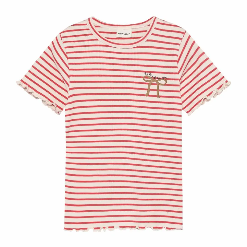 Minymo Pige T-shirt i økologisk bomuld - Spiced Coral