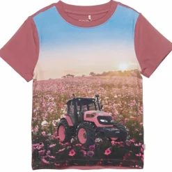 Minymo Traktor Pige T-shirt i økologisk bomuld - Deco Rose