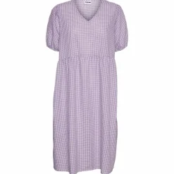Noisy May Dame Kjole - Purple Impressi/White