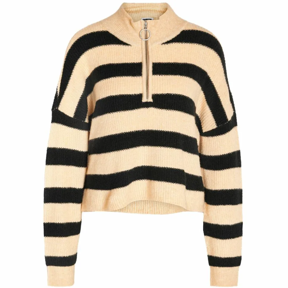 Noisy May Dame Striktrøje - Black/Irish Cream