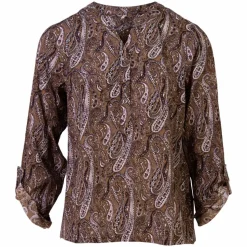 Ofelia Dame Bluse - Brown Combi