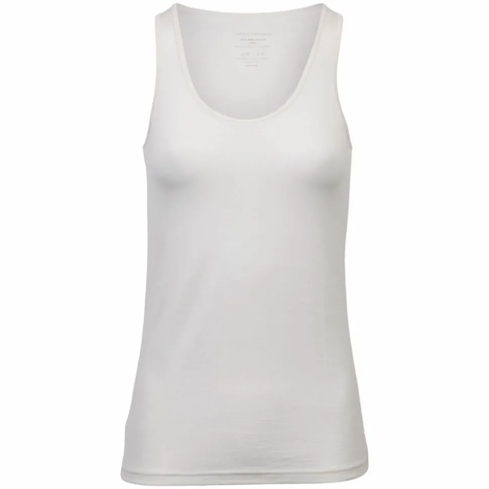 Panos Emporio Dame Tanktop i merinouldmix - OFFWHITE