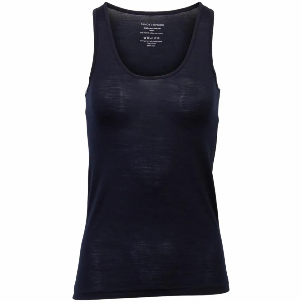 Panos Emporio Dame Tanktop i merinouldmix - DARK NAVY