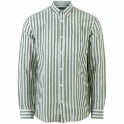 Pre End Herre Skjorte i hørmix - Army Green