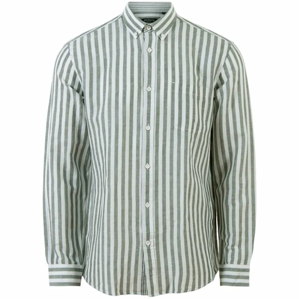Pre End Herre Skjorte i hørmix - Army Green