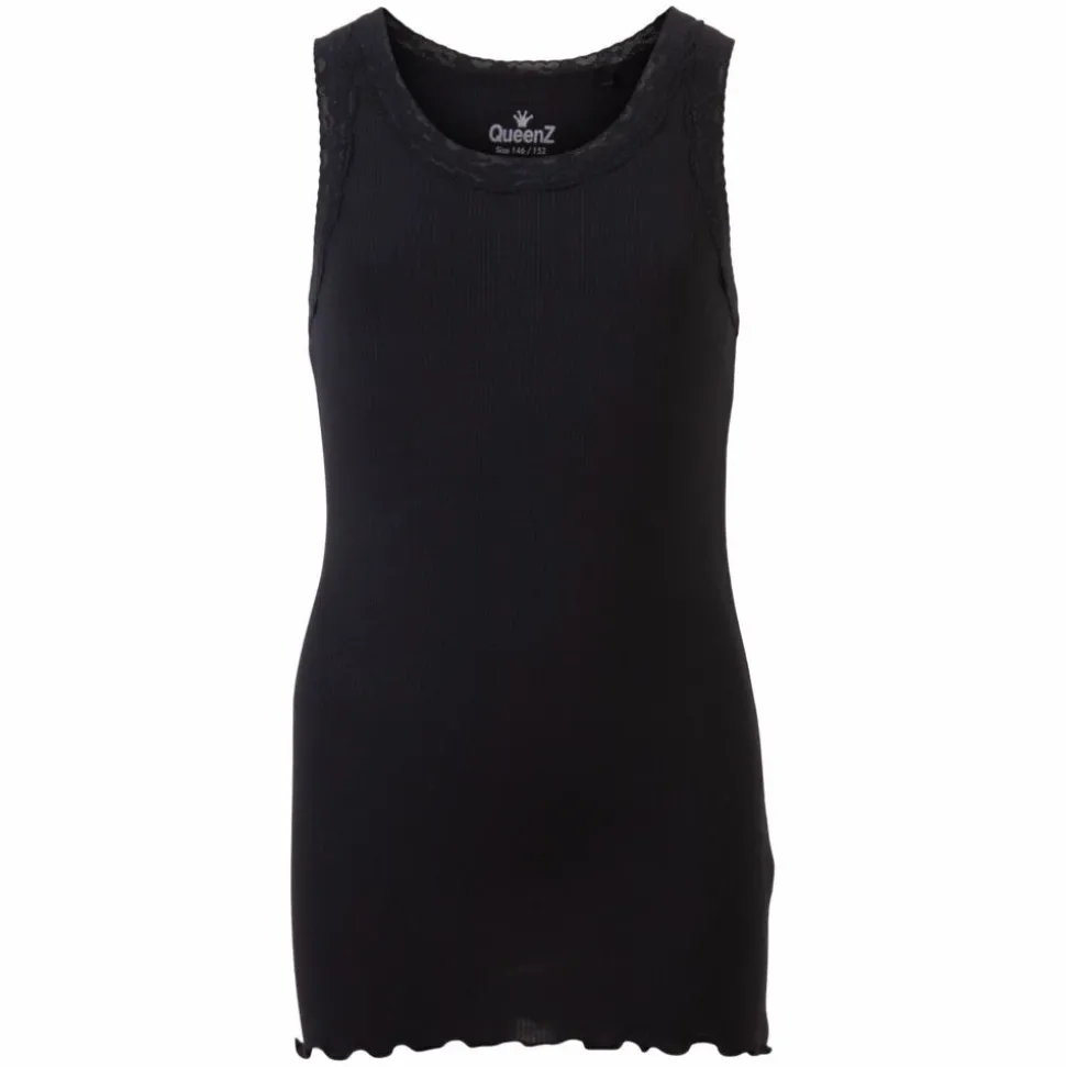 Queenz Roselina Pige Top - Black