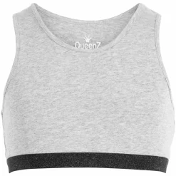 Queenz Uno Pige Top - Grey Melange