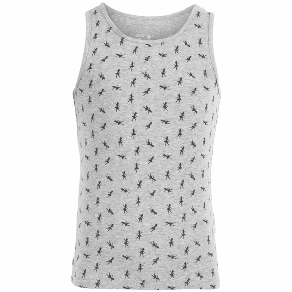 Queenz Uno Pige Undertrøje - Grey Melange AOP Girl