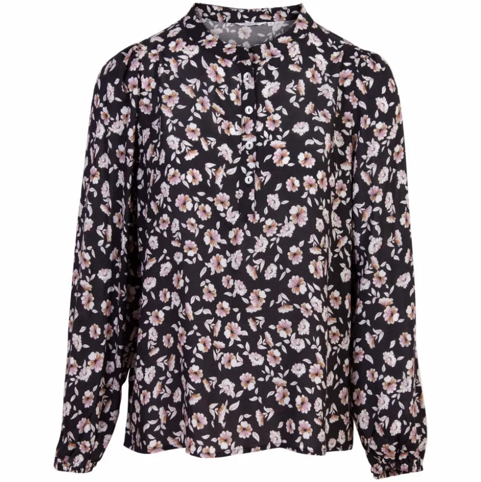Sirup Dame Bluse - Black AOP
