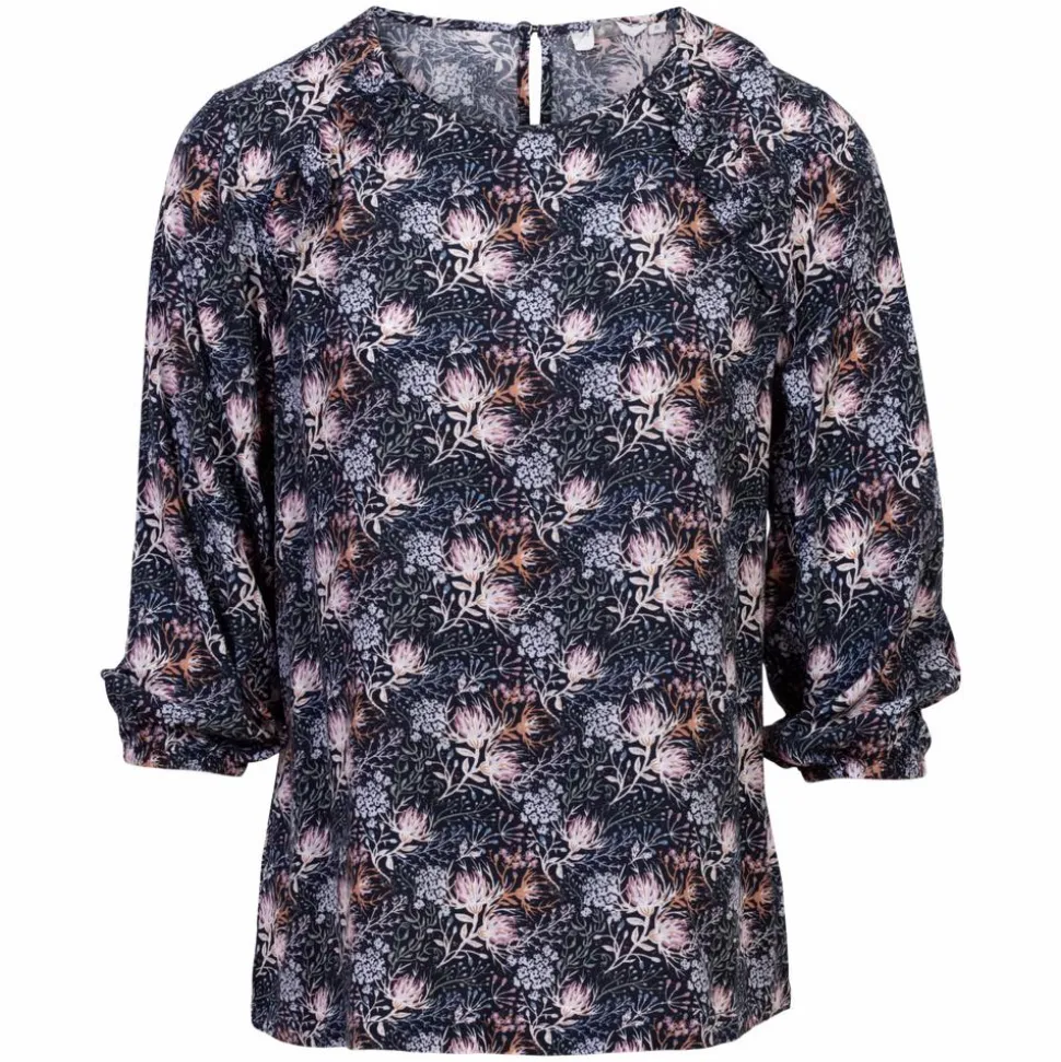 Sirup Dame Bluse - Dark Navy AOP