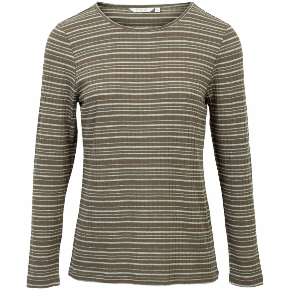 Sirup Dame Langærmet t-shirt - Stone gray/grey melange combo