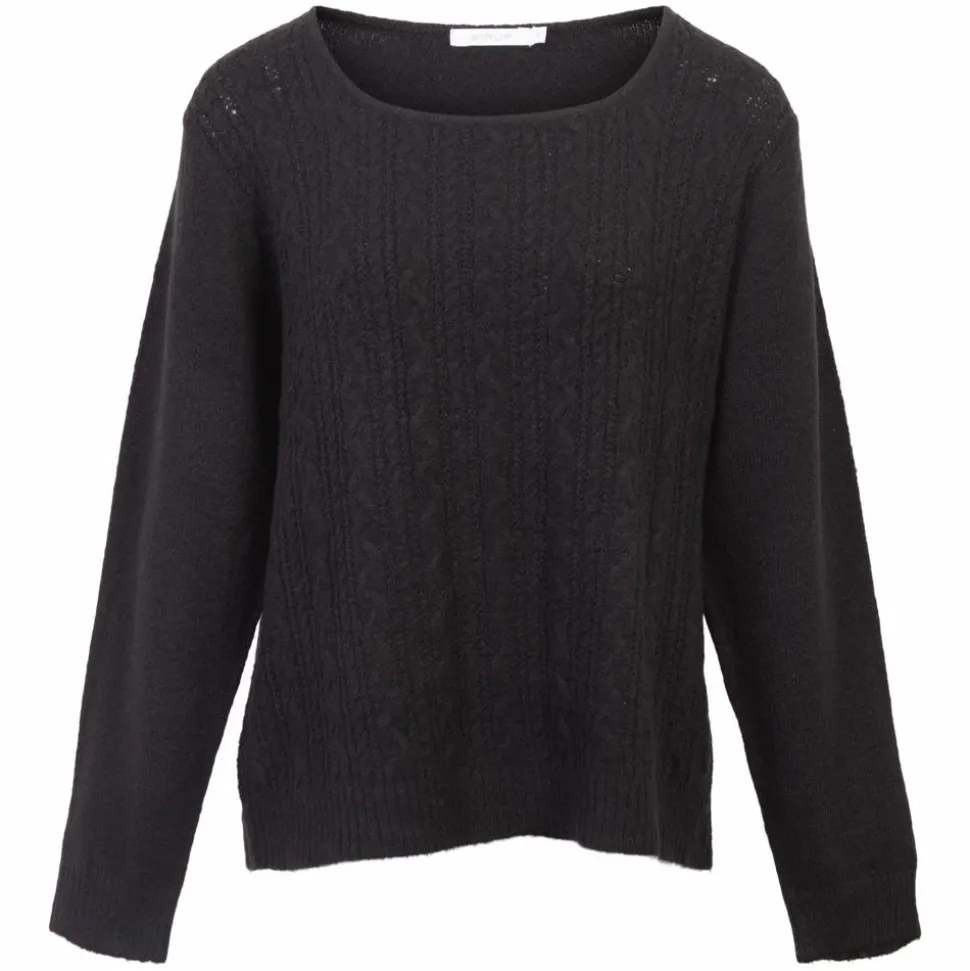 Sirup Dame Striktrøje - Black