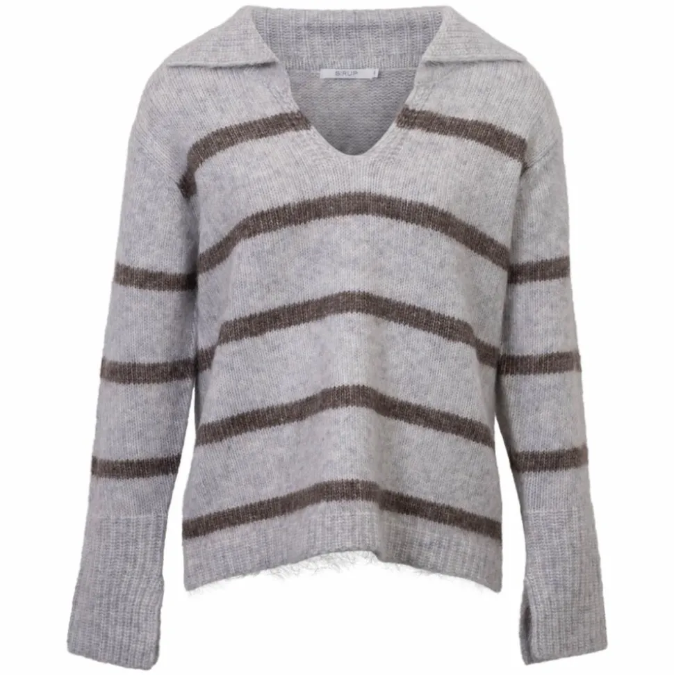 Sirup Dame Striktrøje - Light Grey