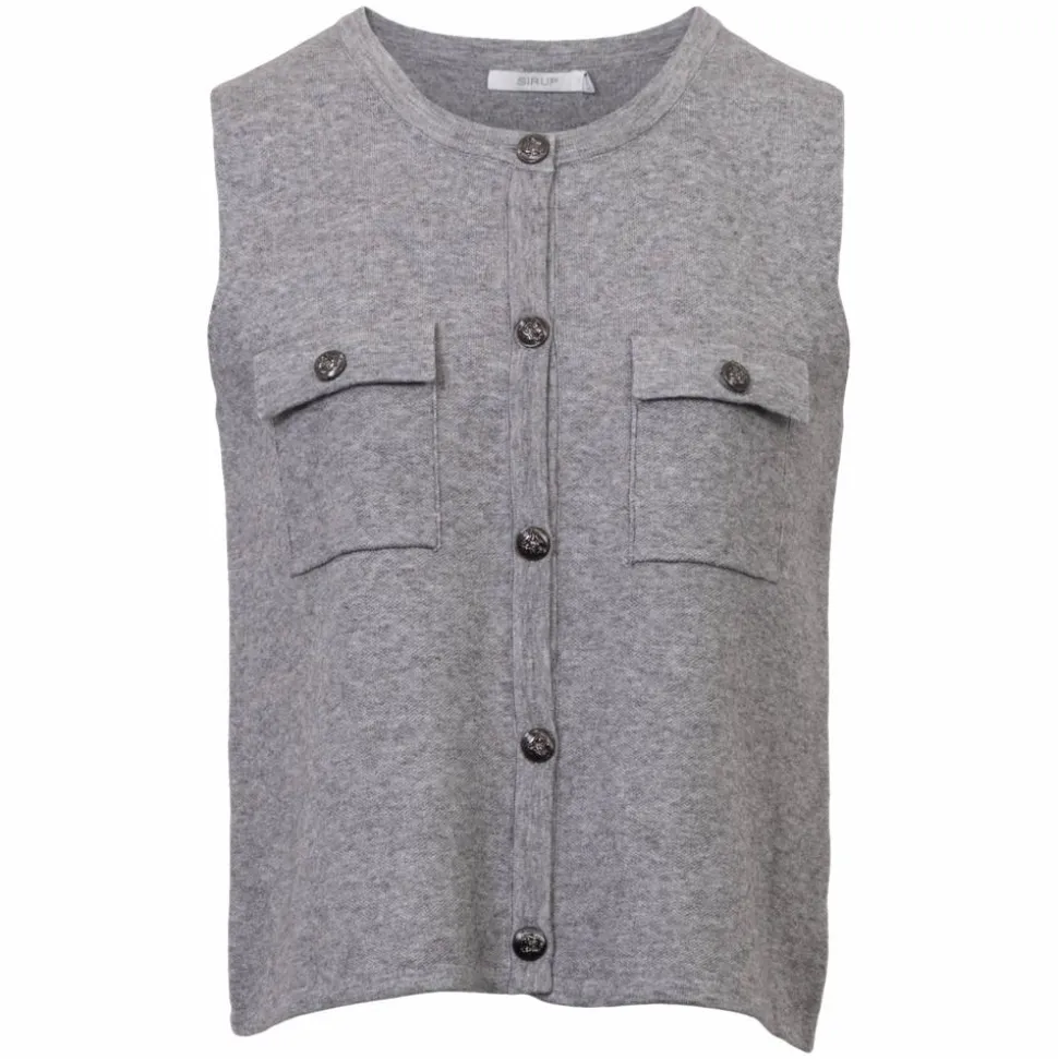 Sirup Dame Strikvest - Dark Grey Melange