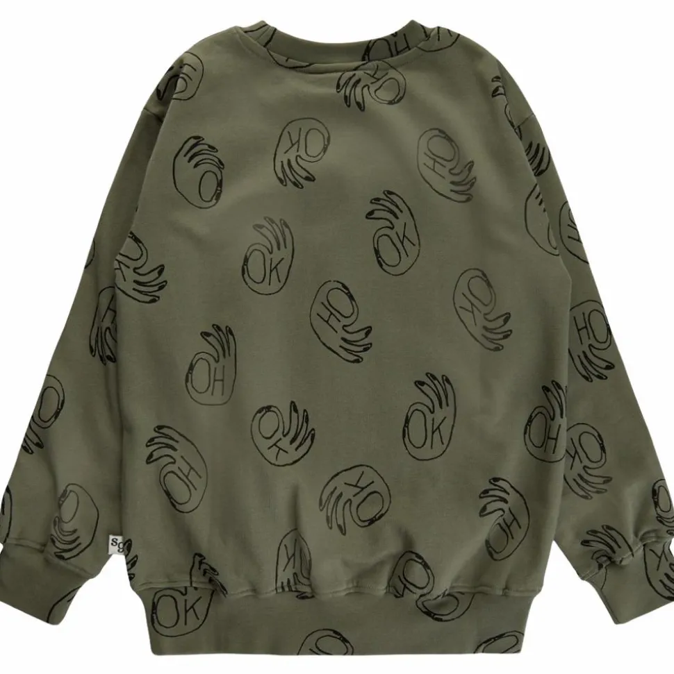 Soft Gallery Drenge Sweatshirt i økologisk bomuld - Deep Lichen Green