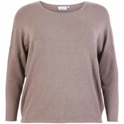 Steenholt Cava Dame Striktrøje Plus Size - SAnd