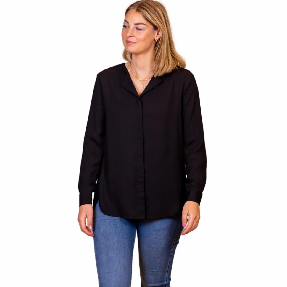 Steenholt Clara Dame Bluse - Jet Black